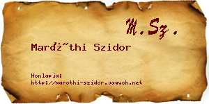 Maróthi Szidor névjegykártya
